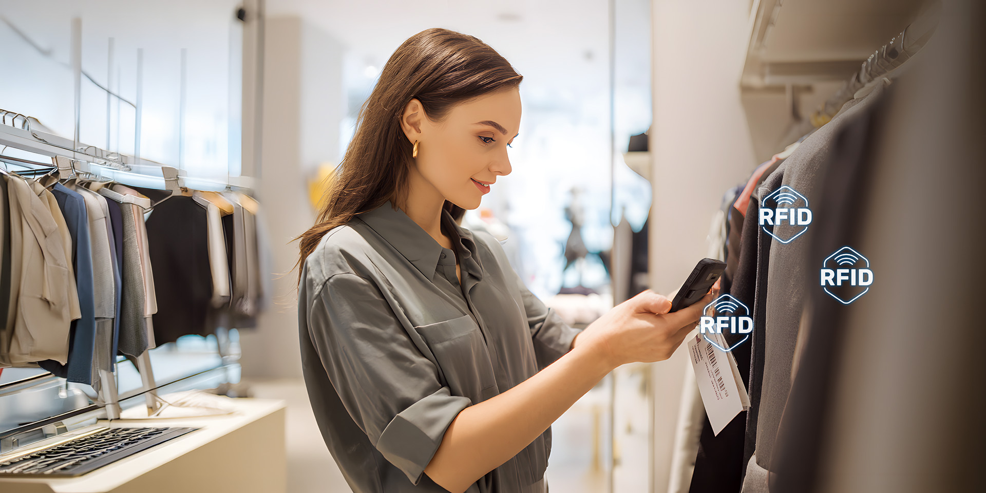 Point Mobile MF52 เครื่องอ่าน RFID และบาร์โค้ดสำหรับตรวจนับทรัพย์สิน